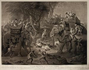 Seller image for Tiger Hunting in the East Indies. This Print represents the attack & death of the Royal Tiger, near Chandernagur, in the Province of Bengal, in the Year 1788, by a party of Gentlemen & their Attendants mounted on Elephants according to the custom of that Country. For Description see the Index Plate. for sale by Shapero Rare Books