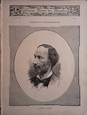 Seller image for Portrait de M. Auguste Vacquerie, grav par Paris. Portraits contemporains. 30 octobre 1887. for sale by Librairie Et Ctera (et caetera) - Sophie Rosire