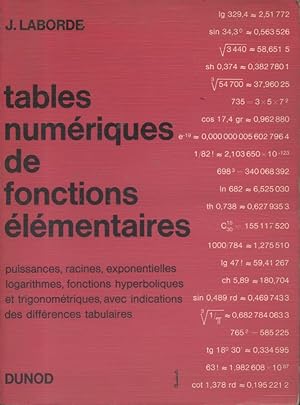 Tables numériques de fonctions élémentaires.