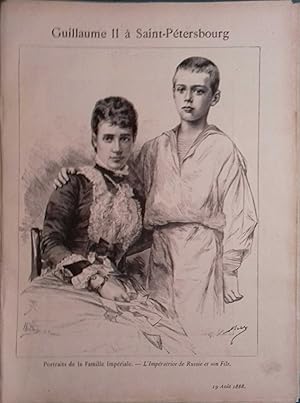 Portraits de la famille impériale : L'impératrice de Russie et son fils 19 août 1888.