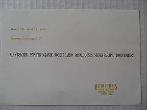 Seller image for Alan Belcher, Jennifer Bolande, Robert Hamon, Ronald Jones, Steven Parrino, David Robbins Metro Pictures 1987 Exhibition invite postcard for sale by ANARTIST