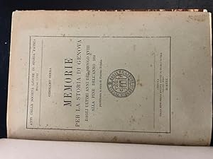 Memorie per la storia di Genova dagli ultimi anni del secolo XVIII alla fine dell'anno 1814