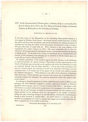 Bild des Verkufers fr On the Long Spectrum of Electric Light." (Philosophical Transactions of the Royal Society of London, Vol. 152 for the Year 1862, pp. 599-619) zum Verkauf von Craig Olson Books, ABAA/ILAB