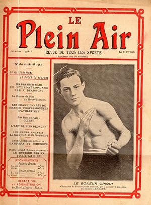 Le Plein Air, revue de tous les sports. n° 149 - 16 août 1912 - 3e année