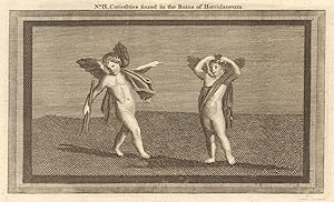 Plate IX - Curiosities of Herculaneum. [A painting, two winged boys]
