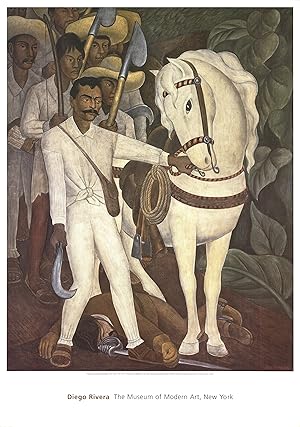 Seller image for DIEGO RIVERA Agrarian Leader Zapata 39" x 27.5" Offset Lithograph 1998 Modernism for sale by Art Wise