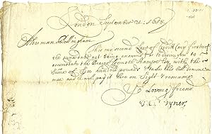 A 17TH CENTURY LETTER OF CREDIT WITH GOOD NUMISMATIC OVERTONES
