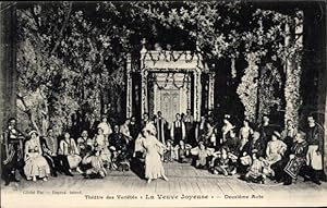 Bild des Verkufers fr Ansichtskarte / Postkarte Theaterszene, Theatre des Varietes La Veuve Joyeuse, Deuxieme Acte zum Verkauf von akpool GmbH