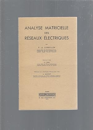 Analyse matricielle des réseaux électriques