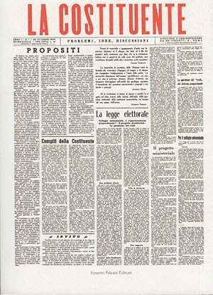 Immagine del venditore per La Costituente. Problemi Idee Discussioni. 1945-1946 venduto da Arca dei libri di Lorenzo Casi