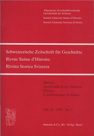 Imagen del vendedor de Schweizer Zeitschrift fr Geschichte; Vol. 47, 1997, Nr. 3. Revue Suisse d'Histoire / Rivista Storica Svizzera. / Herausgeber: Allgemeine Geschichtforschenden Gesellschaft der Schweiz. a la venta por Schrmann und Kiewning GbR