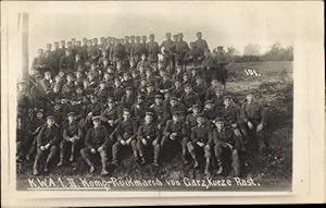 Foto Ansichtskarte / Postkarte Deutsche Soldaten in Uniformen, II. Komp. Rückmarsch von Garz, Kur...