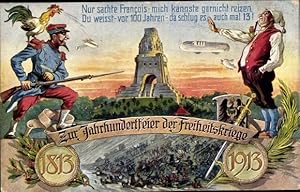 Ansichtskarte / Postkarte Leipzig Völkerschlachtsdenkmal, Jahrhundertfeier der Freiheitskriege 18...