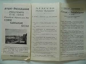 AVANT PROGRAMME PRINTEPS ETE' 1956 Circuits de Sejours aux les Iles CORSE SARDAIGNE SICILIE TRANS...
