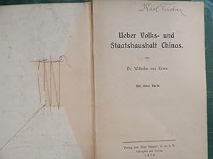 Bild des Verkufers fr Ueber Volks- und Staatshaushalt Chinas zum Verkauf von Buchantiquariat Uwe Sticht, Einzelunter.