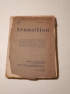 Imagen del vendedor de Transition No.11 February 1928: James Joyce - Franz Kafka a la venta por rareviewbooks
