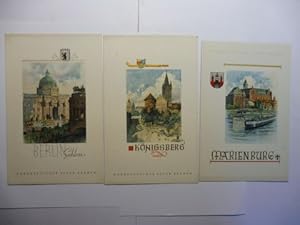NORDDEUTSCHER LLOYD BREMEN * - 3 x MENÜ-KARTE DAMPFER "BREMEN" - BERLIN Schloss / KÖNIGSBERG / MA...