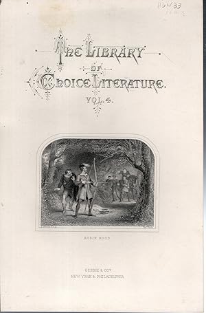 Immagine del venditore per ENGRAVING: "Robin Hood"., from The Library of Choice Literature venduto da Dorley House Books, Inc.