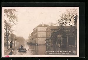 Ansichtskarte Neuilly, Crue de la Seine 1910, Quai Bourdon, Hochwasser