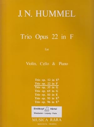 Bild des Verkufers fr Piano Trio in F, Op.22 - Set of Parts zum Verkauf von Hancock & Monks Music