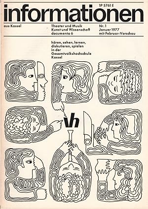 Image du vendeur pour Informationen aus Kassel ; Nr. 1, Januar 1977 (mit Februar - Vorschau) Zeitschrift fr Theater und Musik, Kunst und Wissenschaft documenta 6 / Herausgeber : Magistrat der Stadt Kassel ; Mitherausgegeben von Staatstheater Kassel ; Typographische Gestaltung : Reinhard Matthus mis en vente par Schrmann und Kiewning GbR