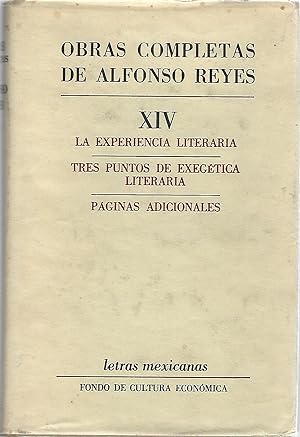 Seller image for OBRAS COMPLETAS XIV: LA EXPERIENCA LITERARIA, TRES PUNTOS DE EXEGETICA LITERARIA, PAGINAS ADICIONALES for sale by Columbia Books, ABAA/ILAB, MWABA