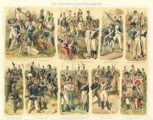 HISTORY OF MILITARY UNIFORMS Historical 1894 Chromolithograph