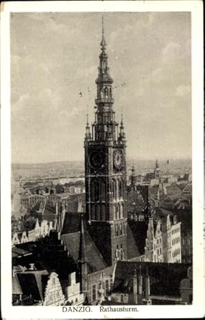 Ansichtskarte / Postkarte Danzig, Rathausturm