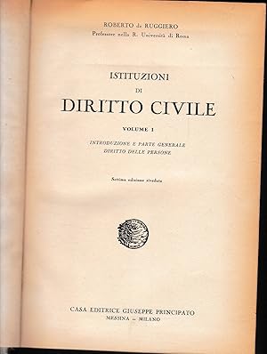 Istituzioni di Diritto Civile. Vol. 1.