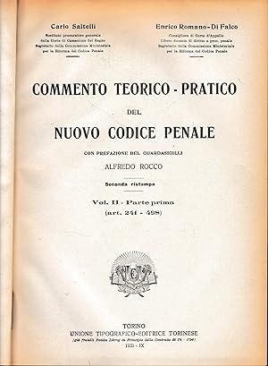 Commento teorico-pratico del nuovo codice penale, vol. 2- p. prima: art. 241-498