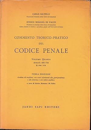 Seller image for Commento teorico-pratico del Codice Penale, vol. 4, art. 499-734. for sale by librisaggi