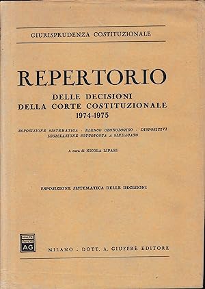 Repertorio delle decisioni della Corte Costituzionale 1974-1975
