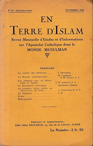 En Terre d'Islam. N. 32, novembre 1929