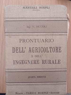 Imagen del vendedor de Prontuario dell'agricoltore e dell'ingegnere rurale a la venta por librisaggi