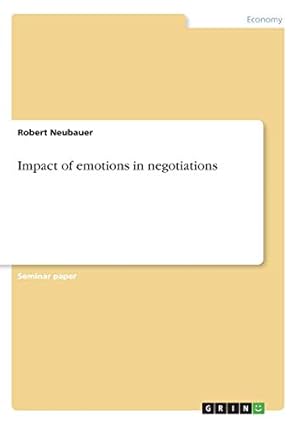 Seller image for Impact of emotions in negotiations for sale by WeBuyBooks
