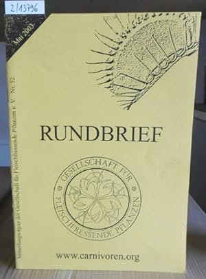 Bild des Verkufers fr Rundbrief Nr. 52. zum Verkauf von Versandantiquariat Trffelschwein