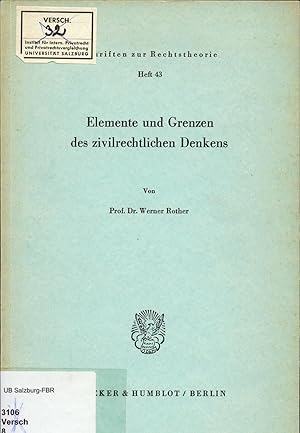 Seller image for Elemente und Grenzen des zivilrechtlichen Denkens for sale by avelibro OHG