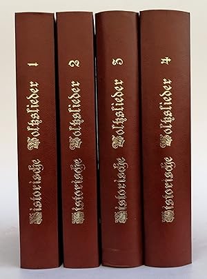 Bild des Verkufers fr Die historischen Volkslieder der Deutschen vom 13. bis 16. Jahrhundert., gesammelt und erlutert von R. v. Liliencron. 4 Bnde inkl. Nachtrag enthaltend die Tne und das alphabetische Verzeichni. zum Verkauf von Der Buchfreund