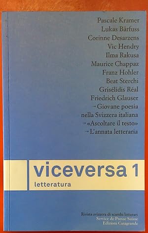 Bild des Verkufers fr Viceversa Letteratura - n. 1-2007 zum Verkauf von biblion2