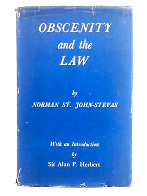 Bild des Verkufers fr Obscenity and the Law zum Verkauf von World of Rare Books