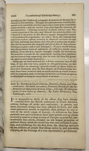 Bild des Verkufers fr Sketches of Upper Canada, domestic, local and to which are added, practical details for the information of emigrants of every class and some recollections of the United States zum Verkauf von Librairie Michel Morisset, (CLAQ, ABAC, ILAB)