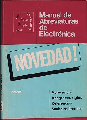 Immagine del venditore per MANUAL DE ABREVIATURAS DE ELECTRNICA. venduto da Librera Torren de Rueda