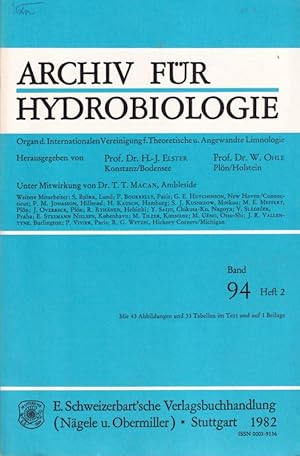 Archiv für Hydrobiologie Band 94, Heft 2, 1982 (1 Heft)