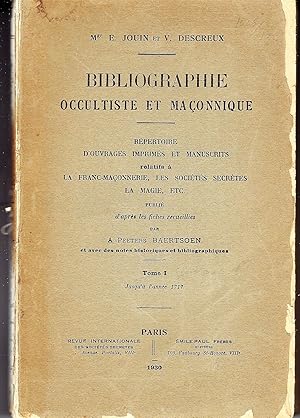 Imagen del vendedor de Bibliographie occultiste et maonnique. a la venta por Eratoclio