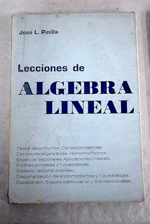 Imagen del vendedor de Lecciones de lgebra lineal a la venta por Alcan Libros