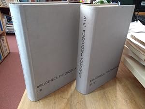 Imagen del vendedor de Bibliotheca Philologica. I-IV in 2 Bnden. Band I: Bibliotheca Orientalis et Linguistica. Verzeichniss der vom Jahre 1850 bis incl. 1868 in Deutschland erschienenen Bcher, Schriften und Abhandlungen orientalischer und sprachvergleichender Literatur. - II: Bibliotheca Scriptorum Classicorum et Graecorum et Latinorum. Verzeichniss der vom Jahre 1858 bis incl. 1869 in Deutschland erschienenen Ausgaben, Uebersetzungen und Erluterungsschriften der griechischen und lateinischen Schriftsteller des Alterthums. - Bibliotheca . Latinorum. Supplement . bis Mitte des Jahres 1873 von Dr. Rudolf Kluszmann. - III: Bibliotheca Philologica. Verzeichniss der vom Jahre 1852 bis Mitte 1872 in Deutschland erschienenen Zeitschriften, Schriften der Akademien und gelehrten Gesellschaften, Miscellen, Collectaneen, Biographien, der Literatur ber die Geschichte der Gymnasien, ber Encyclopdie und Geschichte der Philologie, und ber die philologischen Hlfswissenschaften. - IV: Bibliotheca germanica. Verzeich a la venta por NORDDEUTSCHES ANTIQUARIAT