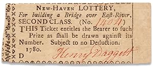 New-Haven Lottery, For building a Bridge over East-River. [1780 Connecticut lottery ticket]