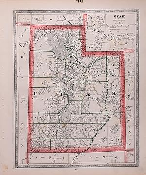 UTAH (Original Lithographed Map with Color Outline)