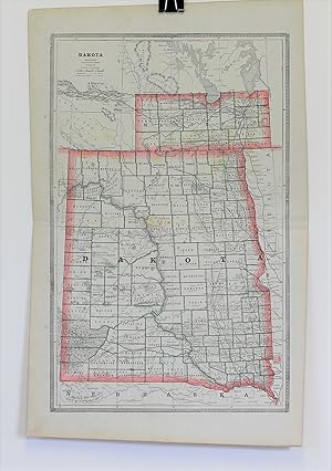 DAKOTA (Original Lithographed Map with Color Outline)