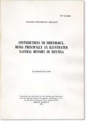 Contributions to Sirenology, Being Principally an Illustrated Natural History of Rhytina